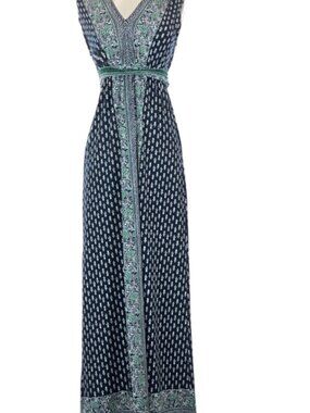 Navy Print Max Studio Maxi Dress